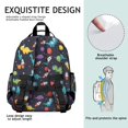 thumbnail image 5 of Colorful Dinosaurs Rockets Pattern Cute School Backpack Bag for School with Padded Back and Adjustable Shoulder Straps 15.25"x11.5"x5.25", 5 of 5