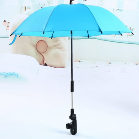 Baby Parasol Umbrella Stroller Wheelchair Pushchair Pram UV Rays Sun Rain Parasol Umbrella + Clip,Stroller Shade Canopy Covers,Travel Stroller Umbrella For Outdoor by HURRISE