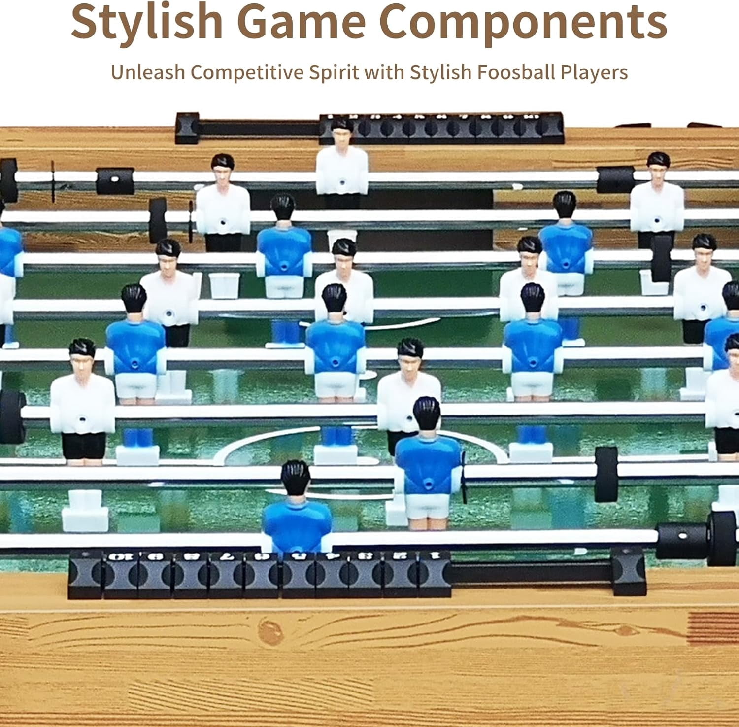 Kosevpou Foosball Table, 55/52/48 Large Size Soccer Game Tables for Adults & Kids, Table Games Includes 2 Foldable Cup Holders & 2/4 Balls with Sturdy Leg Levelers