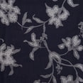 thumbnail image 3 of Zelouf Loretta Floral Foil On Crepe Chiffon  , Sewing, DIY, Crafts Fabric by the Yard, Navy/silver, 7 Yard, 3 of 3