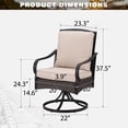 thumbnail image 6 of MF Studio 5-Piece Outdoor Patio Dining Furniture Set, Round Patio Table and Swivel Chairs with Cushions, Black & Beige, 6 of 12