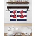 thumbnail image 3 of Navy Blue Stripe Nautical Kitchen Dish Towels for Drying Dishes Set of 4, Red Anchor Summer Coastal Waffle Weave Microfiber Hand Tea Bathroom Towels Quick Dry & Absorbent Towel 15.7x23.6, 3 of 7