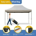 thumbnail image 4 of 10x15 Pop Up Canopy Tent with 4 Sidewalls, Heavy Duty Canopy Tent with Wheeled carry bag, ​3 Height Adjustable, Easy Assembly for Outdoor Patio, Party and Beach, Khaki, 4 of 9