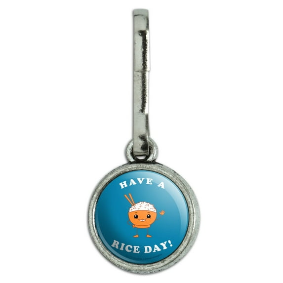 Have a Rice Day Nice Bowl Funny Humor Antiqued Charm Clothes Purse Suitcase Backpack Zipper Pull Aid