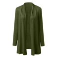 thumbnail image 4 of yocbz Womens Cardigans Lightweight Women Cardigan Open Front Lightweight Cardigan Ruffles Knit Cardigan Green,Size for M, 4 of 4
