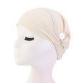thumbnail image 1 of Beige Heardband 1 Pcs Solid Color Headband Anti Slip Buttons Head Doctor Kerchief Hat, 1 of 4