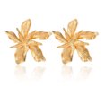 thumbnail image 1 of 1 par de aretes de flores vintage dorados aretes de flores de metal aretes de flores grandes de oro aretes punk exagerados joyería para mujeres y niñas, 1 of 5