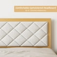 thumbnail image 6 of Bed Frame, Metal Bed Frame with Upholstered Velvet Headboard and Steel Slats, Platform Bed Frame with Heavy Duty Wooden Slats Support, No Box Spring Needed Gold Bed Frame with Linen Upholstered Headbo, 6 of 6