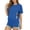 Blue, variant on Womens Plus Size Nursing Shirts for Breastfeeding with Hidden Zipper Oversized Short Sleeves Side Splits Maternity Tops Khaki XL