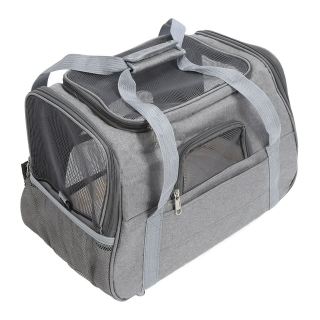 Transportín Para Mascotas, Bolsa De Viaje Plegable De Lados Suaves Con Malla Transpirable Para Gatos Y Perros Pequeños, Bolso De Hombro Multifuncional Portátil Con Tela Oxford