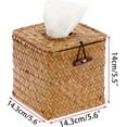 thumbnail image 3 of LQCrafK Seagrass Square Tissue Box Cover – Woven Decorative Tissue Holder for Bathroom, Home, or Office (5.51" Cube), 3 of 7