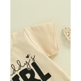 thumbnail image 5 of Bagilaanoe 2pcs Toddler Baby Girls Shorts Set Letter Print Short Sleeve T-Shirt Tops + Shorts 6M 12M 18M 24M 3T Kids Casual Summer Clothes, 5 of 8