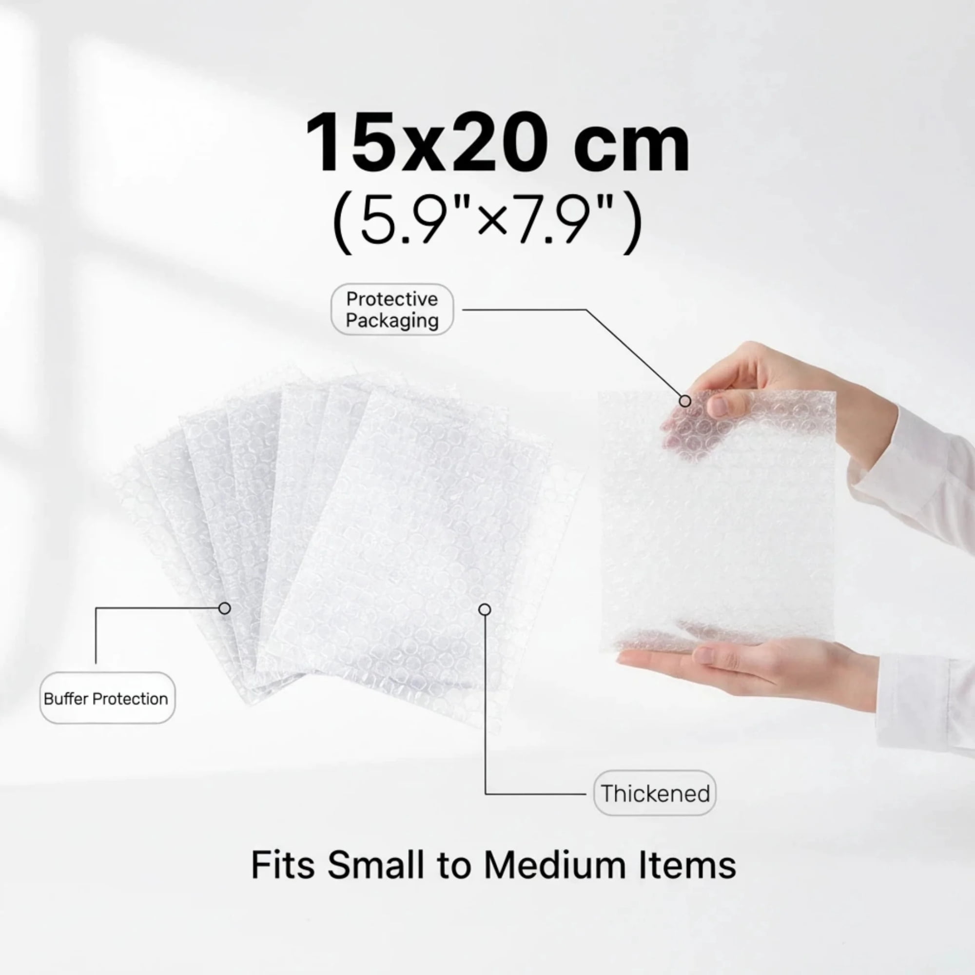 100PCS Bubble Wraps Pouches 5.9x7.9 inch, Packaging Material Bubble Sheets, Cushioning Foam Pouches for Packing, Moving, Shipping, Storing