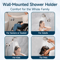 thumbnail image 7 of BRIGHT SHOWERS Strong Adhesive Shower Head Holder with Dual Angle Adjustable, Wall Mounted Handheld Shower Bracket, Easy Installation, Screw Mounting Options, Brushed Nickel, 7 of 7