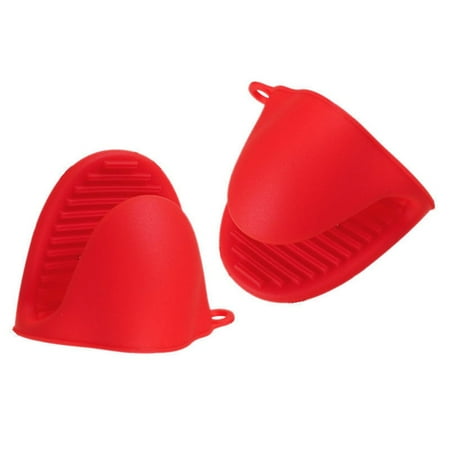 

2 PCS Heat Resistant Bbq Glove Silicone Microwave Kitchen Cooking Grill Oven Mitts