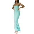 thumbnail image 4 of Kmbangi Robe Longue d'Été pour Femmes Couleur Unie Sans Manches Robe de Soirée Mode Tenue de Boîte de Nuit, 4 of 7