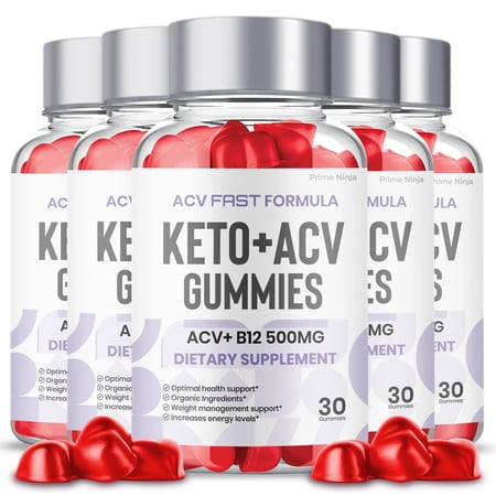 ACV Fast Formula Keto + ACV Gummies Weight Management Apple Cider Vinegar Advanced Supplement, ACV Fast Formula Keto Gummies (5 Bottles)