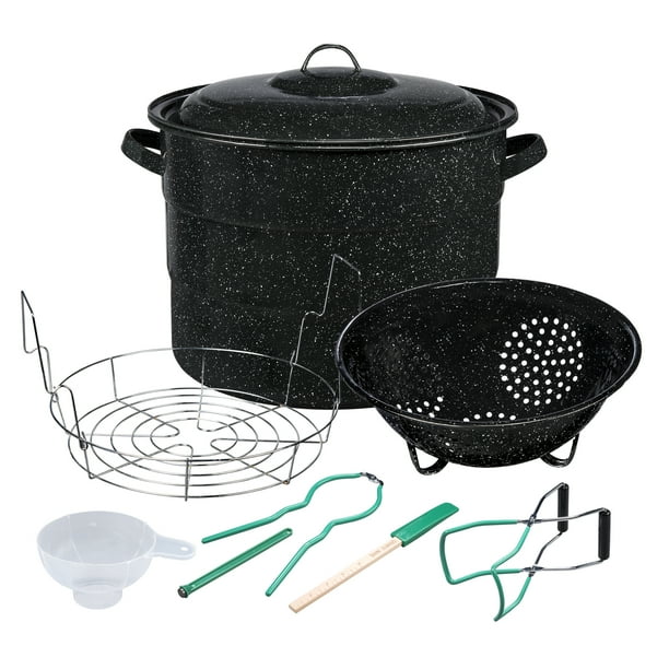Granite Ware 9Piece Canner Kit, Includes Enamel on Steel 21.5Quart Water Bath Canner with lid
