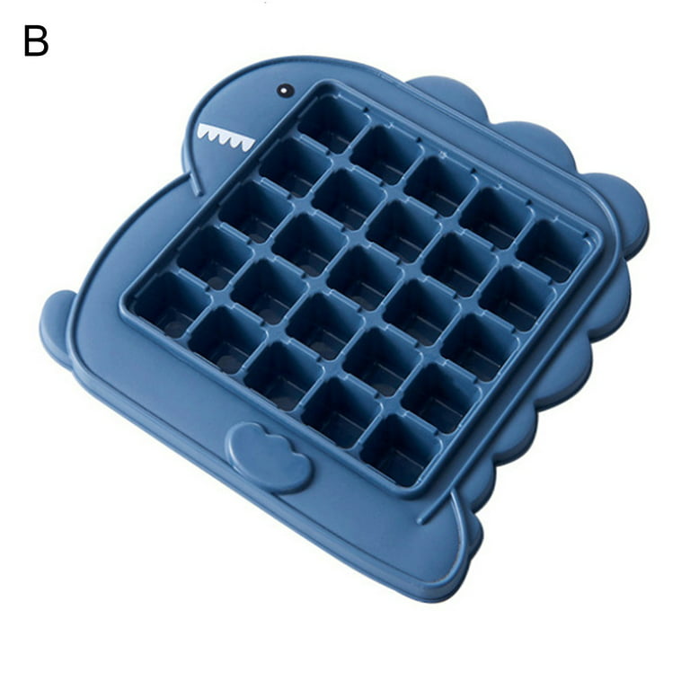 Manunclaims Mini Ice Cube Trays with Lid, Small Ice Cube Molds for Freezer, Stackable Ice Tray for Summer, Blue