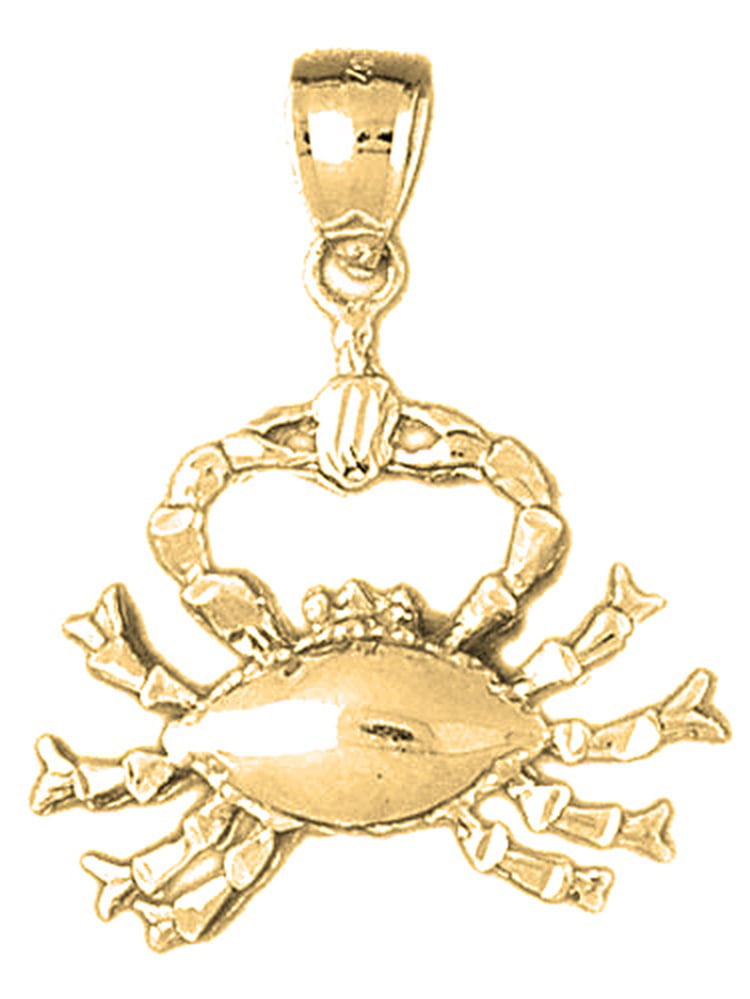 Jewels Obsession Crab Charm Pendant 14 mm 14K White Gold Crab Pendant