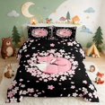 thumbnail image 2 of Erosebridal Fox Queen Comforter Set for Girls, Sakura Petals Comforter Sets Queen, Pink Reversible 3-Piece 1 Comforter and 2 Pillowcases, 2 of 6