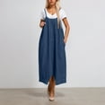thumbnail image 5 of Ticikt Denim Jumpsuit Romper with Two Way Wear Style Loose Fit Ankle Length Overalls Casual Fashion Jumpsuit Pants,Color:Blue,Size:S, 5 of 8