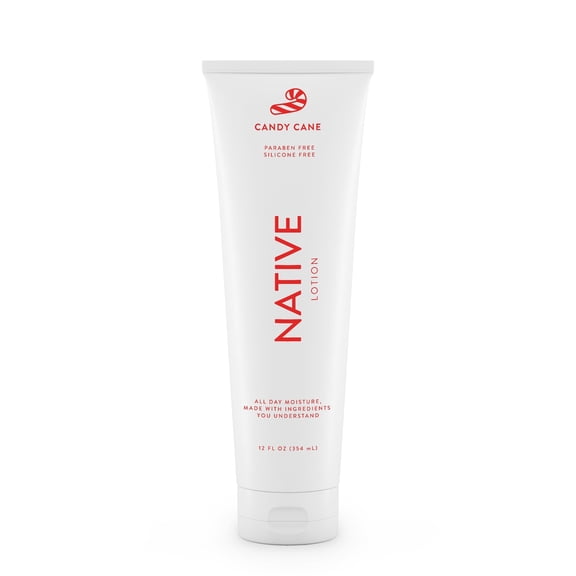 Native Limited Edition Hand & Body Lotion, Candy Cane, Silicone Free, Paraben Free, 12 fl oz