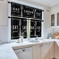 thumbnail image 5 of Farmhouse Kitchen Window Curtains Valance and Tier Set 36 Inch Wooden Full of Love Happiness Rod Pocket Short Tier Curtain, Vintage Small Drapes for Kitchen Decor, 5 of 6
