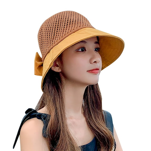 Diufon Wide Brim Straw Hat for Women Trendy Outdoor Beach Breathable Sun Hats Casual Holiday Style Cap