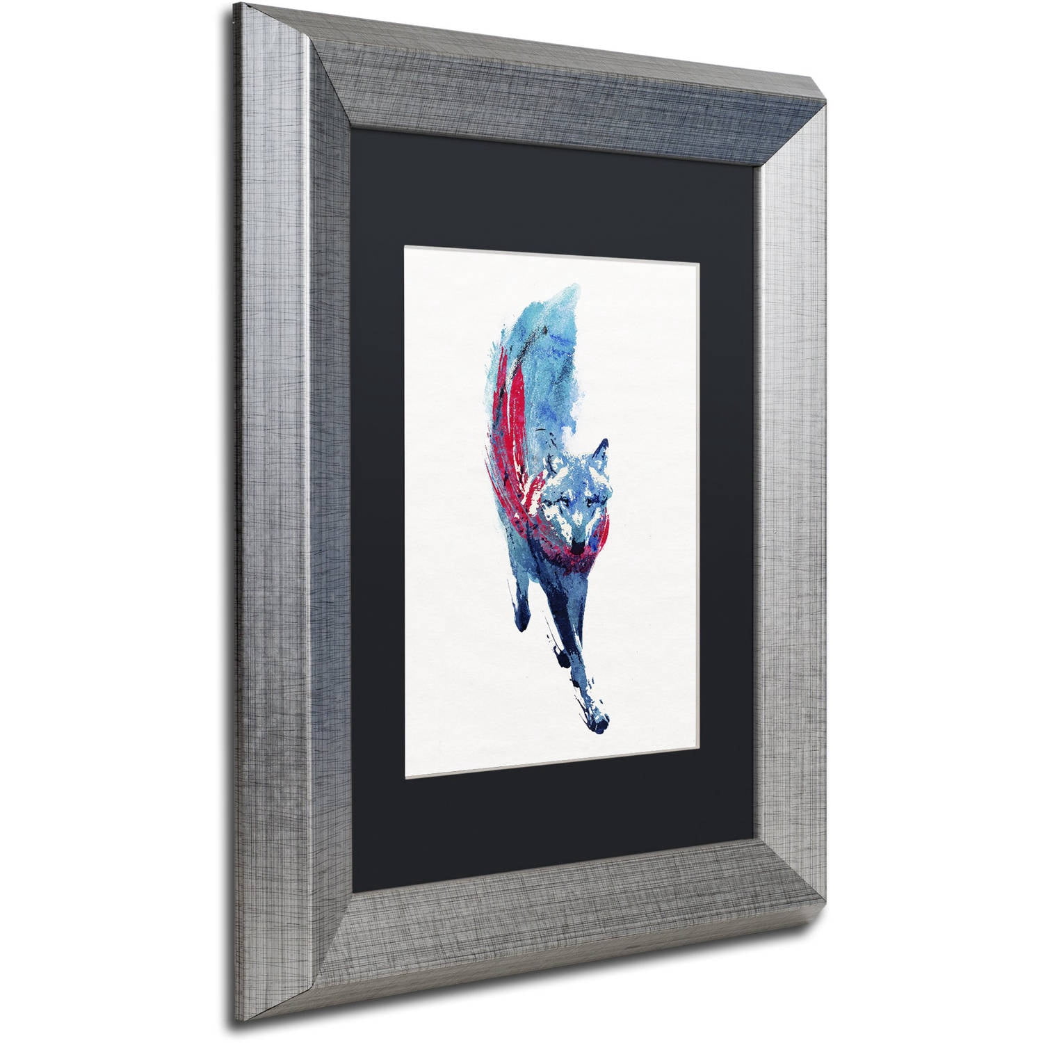 Trademark Fine Art 'Lupus Lupus I' Canvas Art by Robert Farkas, Black Matte, Silver Frame