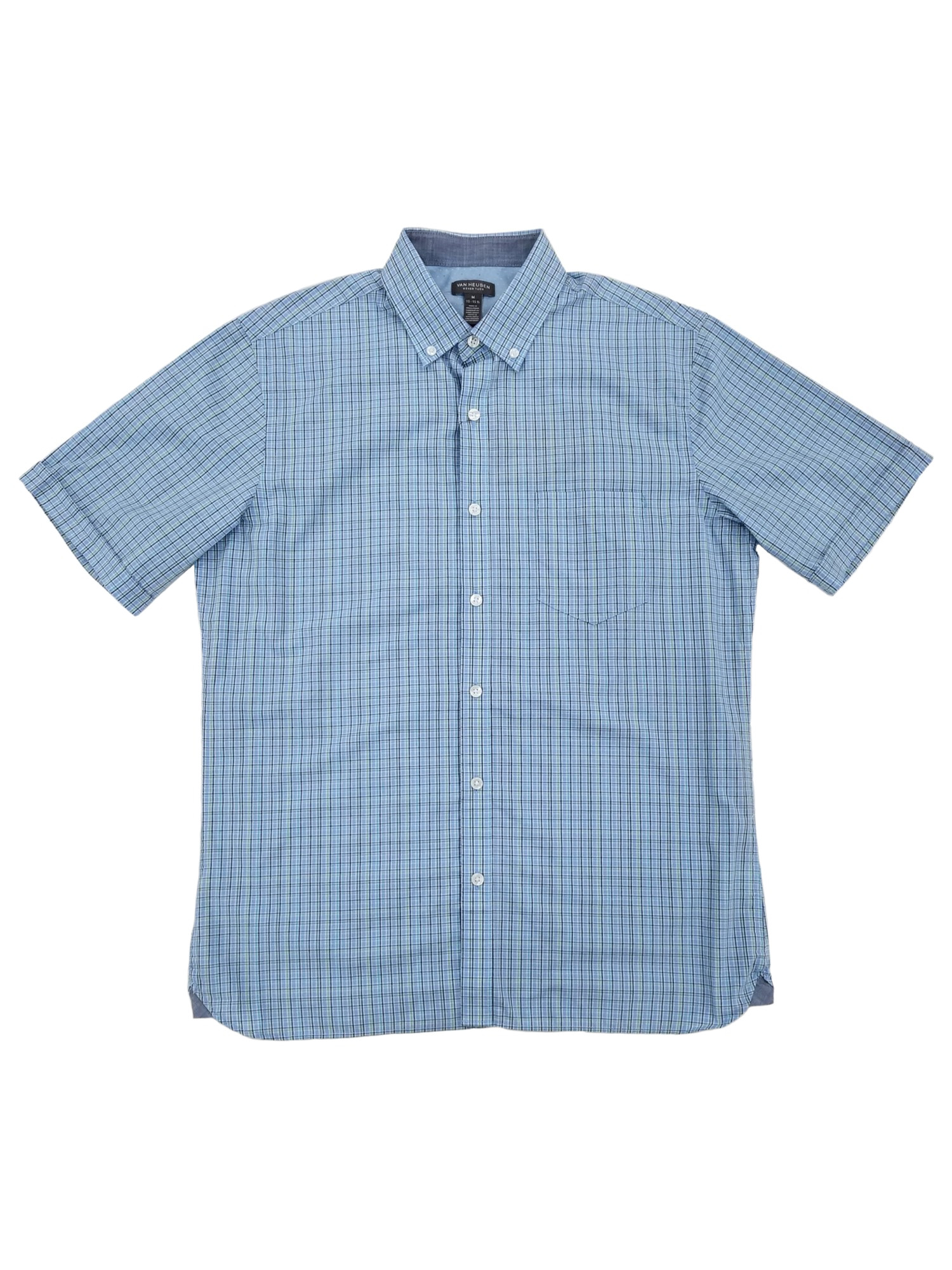 Van Heusen Mens Blue \u0026 Green Plaid 