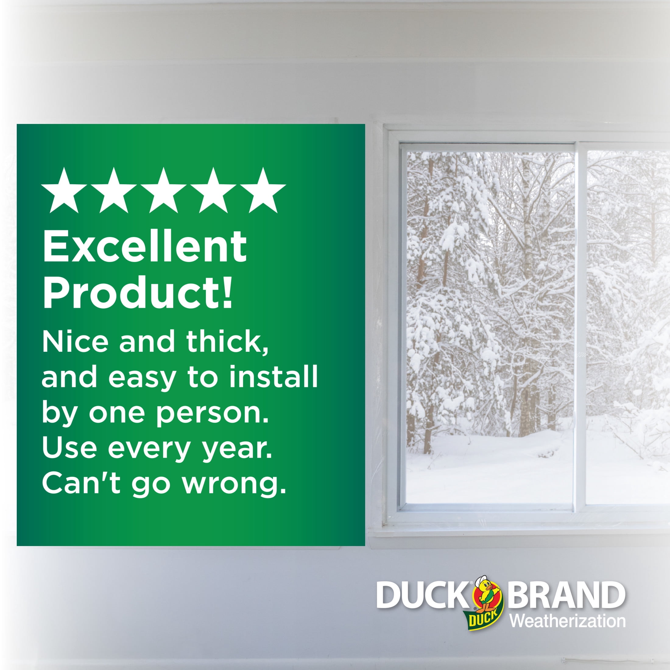 (3 pack) Duck Max Strength 62 in. x 126 in. Rolled Window Insulation Film Kit, Fits up to 3 Windows