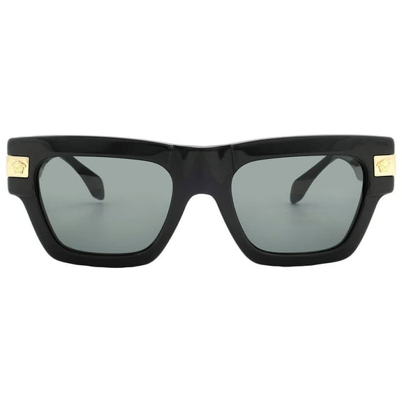 Versace VE 4464 Plastic Unisex Rectangle Sunglasses Black 52mm Adult