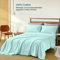 thumbnail image 2 of 400 Thread Count 4 Piece Quality Sheet Set Deep Pocket 24 Inch 100% Egyptian Cotton Color Aqua-Blue Print Size Twin, 2 of 7
