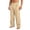 Khaki, variant on Men's Cotton Linen Pants Loose Pleated High Waist Cross Waist Strap Pants Casual Button Detail Wide Leg Pants Breathable Lightweight Summer Trousers With Side Pockets For Beach