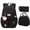 black, variant on AO ALI VICTORY 3 Piece Backpack Set Backpack with Lunch Bag & Pencil Box Laptop Backpack 15.6 inch Junior High Backpack College Backpack Anti-theft Travel Bookbags forTeens Women (Pink)