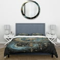 thumbnail image 3 of Designart "Crescent Moon and Stars Symbols" Symbols Bedding Covert Set - Astronomy Gold Fantasy Bed Set With 2 Shams, 3 of 6