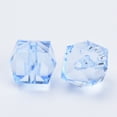 thumbnail image 3 of 500g Transparent Acrylic Beads Faceted Cube Light Steel Blue 10x10x8mm 900pcs/500g Hole: 1.5mm, 3 of 3
