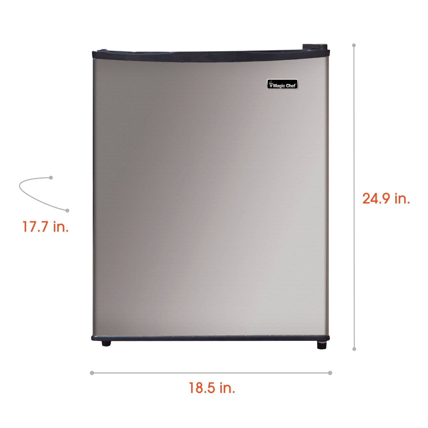 Magic Chef Energy Star 2.4 Cu. ft. 18.5" W Mini Fridge, Stainless Steel Door