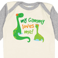 thumbnail image 4 of Inktastic My Gammy Loves Me Grandson Dinosaur Boys Long Sleeve Baby Bodysuit, 4 of 5
