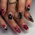 thumbnail image 2 of KUFptva Almond Press on Nails Glossy Fake Nails Stick on Nails in 12Size 24Pcs French Nails Tips for DIYS Nails Art Decorations, 2 of 7