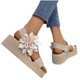 thumbnail image 6 of Wedge Sandals for Women Espadrilles Dresssy 2023 Bohemia Elastic Ankle Strap Sandals Open Toe Summer Wedding Platform Shoes Sandal, 6 of 6