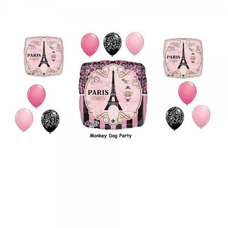 12pc Balloon Set Paris New France Party Eiffel Tower Gift