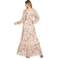 thumbnail image 4 of Flying Tomato Women's Floral Off Shoulder Maxi Dress (S, Ivory), 4 of 5