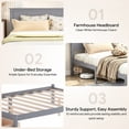 thumbnail image 4 of Full Size Bed Frame with Storage, UHOMEPRO Full Bed with Headboard and Under-Bed Storage Drawers, Easy Assembly Sturdy Platform Bed Frame, Space Saving, No Box Spring Needed, 4 of 9