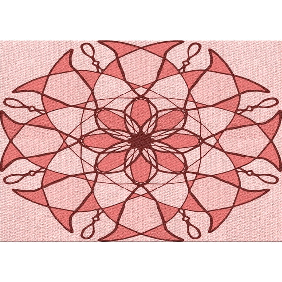 Ahgly Company Indoor Rectangle Patterned Pink Area Rugs, 2' x 4'