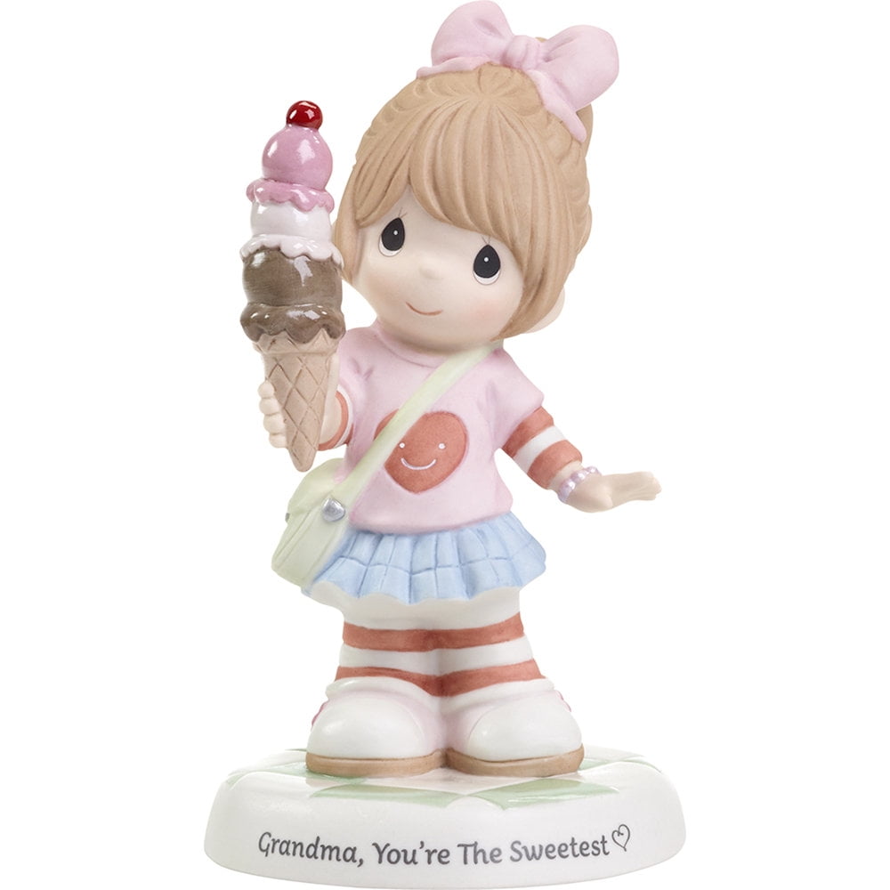 Precious Moments 193016 Grandma You're The Sweetest Girl with Ice Cream Cone Bisque Porcelain Figurine One Size Multicolor Precious Moments 193016 Grandma You're The Sweetest Girl with Ice Cream Cone Bisque Porcelain Figurine One Size Multicolor