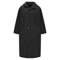 thumbnail image 5 of bbymog Rain Jacket Men Waterproof Lightweight Long Hood Jacket Outerwear Solid Color Long Sleeve Casual Oversized Raincoat with Pockets Black XXXL, 5 of 8