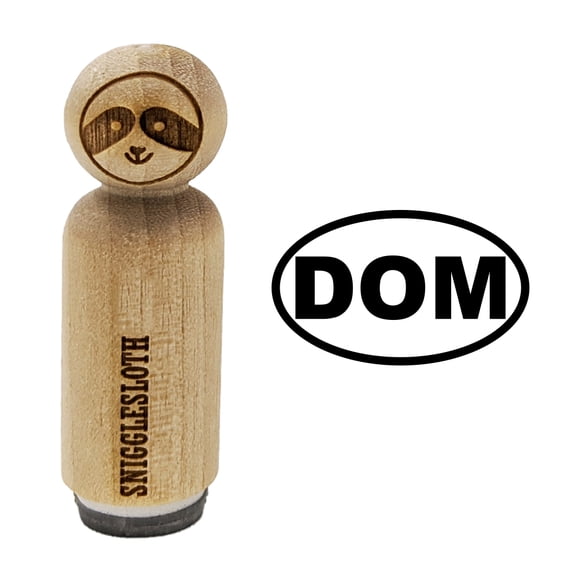 Dominican Republic DOM Euro Oval Rubber Stamp for Scrapbooking Crafting Stamping - Mini 1/2 Inch