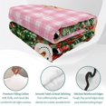 thumbnail image 4 of Quilts Full Size Bedding Set, Pink Plaid Christmas Lightweight Quilted Comforter, Xmas Snowman Snowflake Trees Soft Reversible Bedspread Coverlet with Pillow Covers for All Season, 78" x 90", 4 of 9